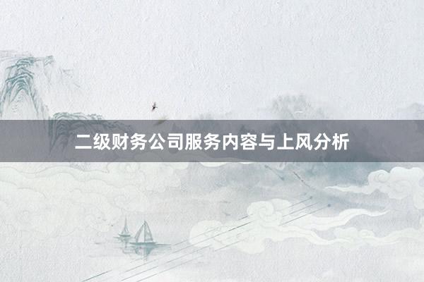 二级财务公司服务内容与上风分析